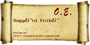 Osgyáni Enikő névjegykártya